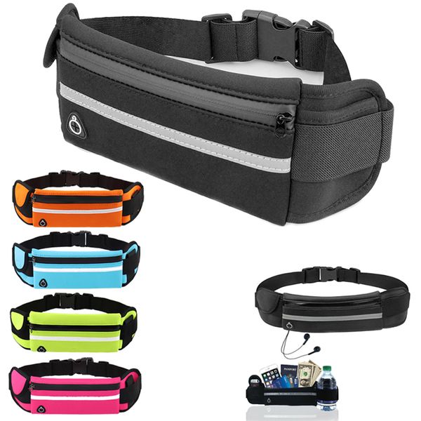 Marsupio da corsa impermeabile in tela Sport da jogging Portacellulare portatile da esterno Borsa da cintura Donna Uomo Fitness Accessori sportivi