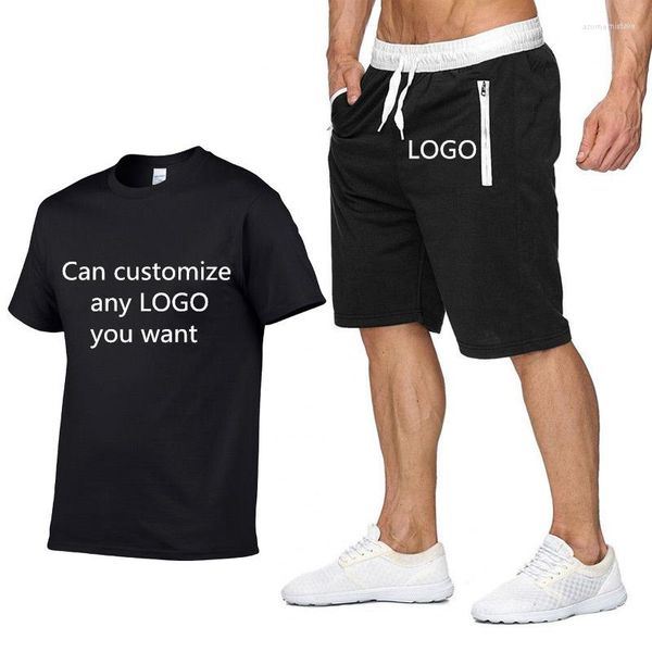 Männer T-Shirts Herren Hemd Individuelles Logo Auto Anime Lustige Drucken Hip Hop Baumwolle Kurzarm Hohe Qualität Männer T-shirt Hosen Anzug 2 stücke