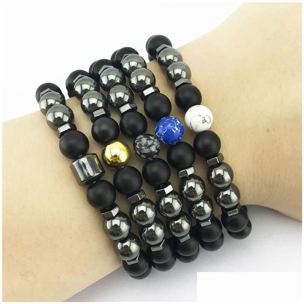 Perlen Magenetic Hämatit Stränge Armband Imperial Jasper Türkis Frauen Herren Armbänder Modeschmuck Will und Sandy Geschenk Drop De Dhzgq