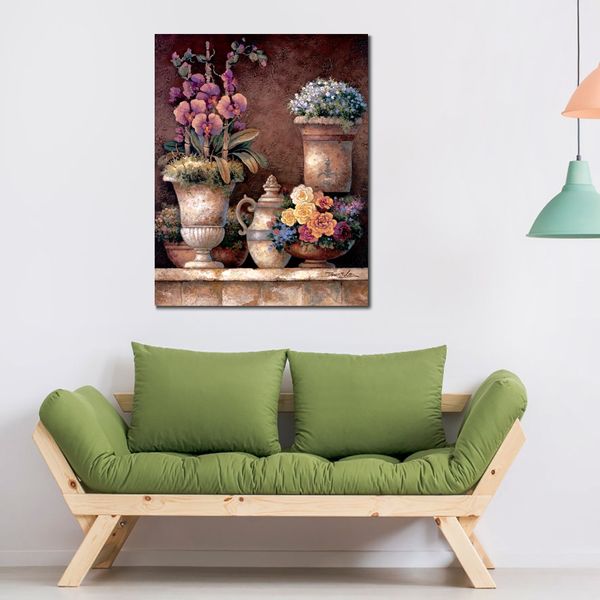 Dipinto a mano Impressionista Still Life Canvas Wall Art Fiori vittoriani Modern Artwork Beautiful Dining Room Decor