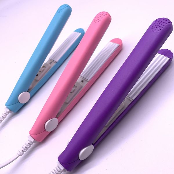 Curling Irons Um mini chapinha de cabelo rosa chapa ondulada chapinha elétrica ferramentas de modelagem de cachos 230605