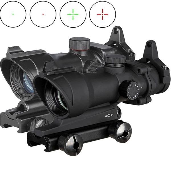 Tactics ACOG-1X32 Taktisches Rotpunktvisier Optische Zielfernrohre ACOG Red Dot Scope Jagdfernrohre grünes Fadenkreuz Mit 20-mm-Halterung