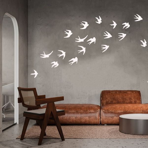 Adesivo de parede de vinil de pássaro criativo para decoração de parede de casa murais adesivos em quarto de janelas animais decorativos papel de parede