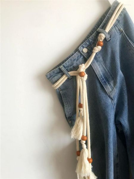 Ремни плетеная плетеная винтажная хлопчатобумажная нить веревка для женщин для женщин джинсы Tastel Twist Accessories Accessories Corset stareband