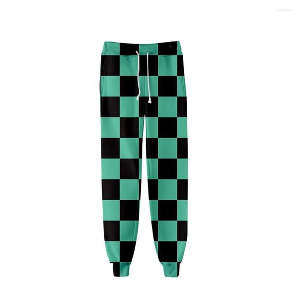 Calça masculina Anime Kimetsu No Yaiba Tanjiro Kamado Cosplay Corredor impresso em 3D Moda feminina/masculina Streetwear Calças de moletom da moda