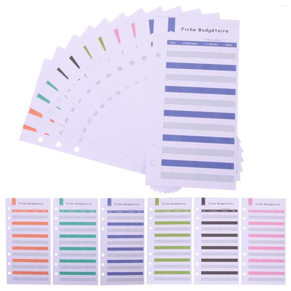 Confezione regalo 24 fogli Budget Card Planner Carte di consumo Colorate Raccoglitore Clip Inserti portatili Carta Pratiche note colorate