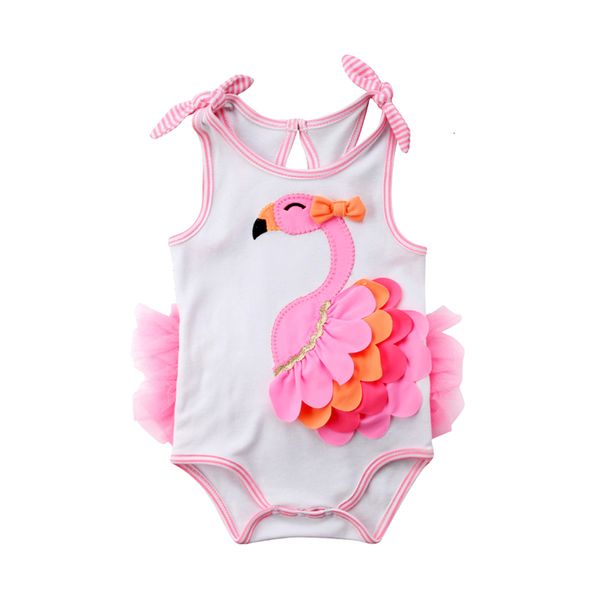 Badebekleidung, Sommer-Flamingo-Bikinis, geborener Mädchen-Badeanzug, süße Strandkleidung, Kinder-Bademode, ärmelloses Bikini-Set 230605