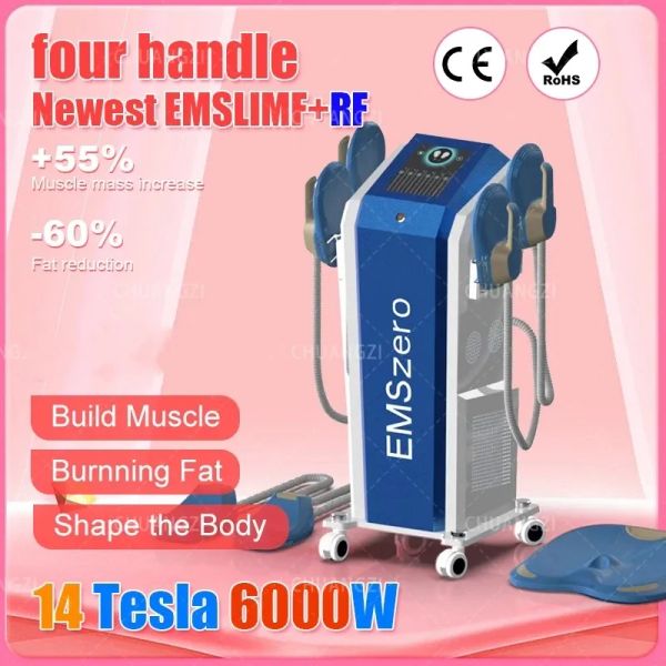 Emszero RF 14 Tesla Muscle Упражняет оборудование с тазовым стимуляционным накладкой и 4 радиочастотными ручками