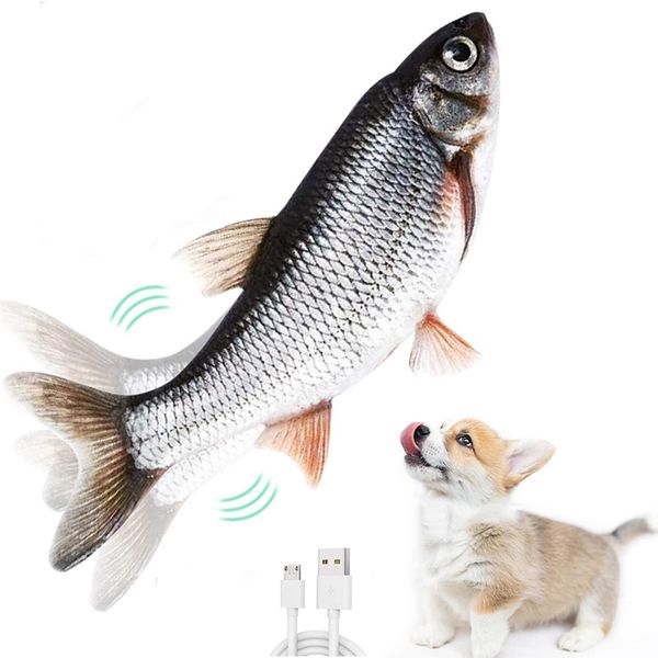 Floppy Fish Hundespielzeug, elektronischer tanzender Fisch, interaktives Hundespielzeug, realistisches bewegliches Fischspielzeug für Hundewelpen, zum Kauen von Haustieren