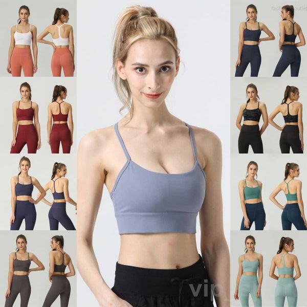 Reggiseno Yoga per ragazza Sport Y Style antiurto con allenamento rimovibile Sexy Top Gathering Fitness Yoga Vest Athletic Underwear Wireless Tanks Women