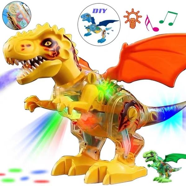 ElectricRC Animals Spray Dinosaur Toys Jurassic Trex World Electric Tyrannosaurus Rex Dino con Water Mist Mini Figuras de acción Niños Niños Regalo 230605