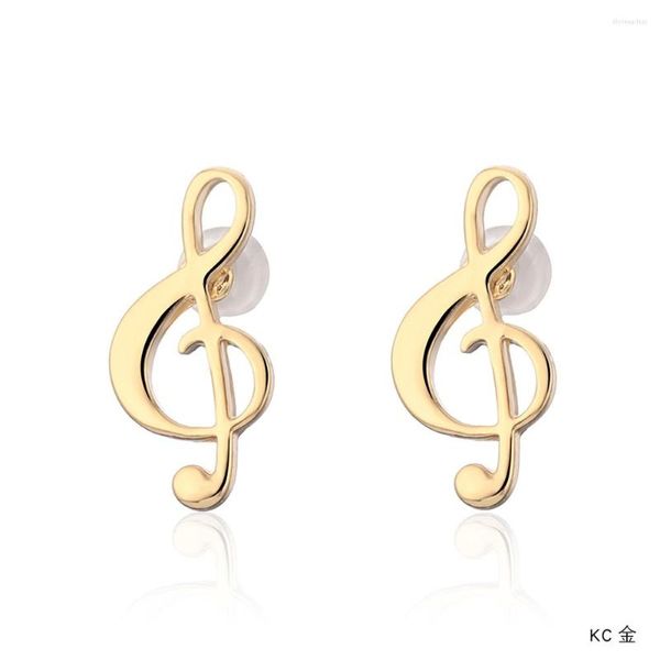 Orecchini a bottone piccola musica oro argento colore semplice orecchini a bottone adorabili per le donne fascino del partito nota musicale orecchino gioielli regalo di moda