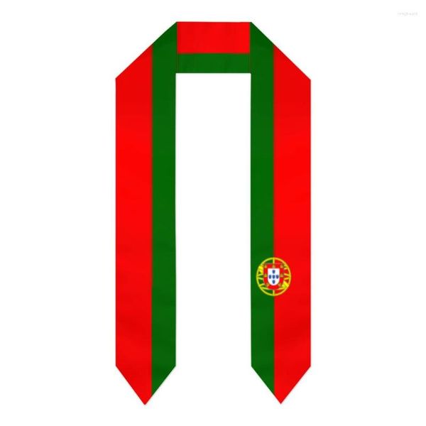 Cachecóis Faixa de Formatura Cachecol Bandeira de Portugal Xaile Estola Safira Azul Com Listras Estrelas Vestido de Bacharel Acessório Fita 180 14cm
