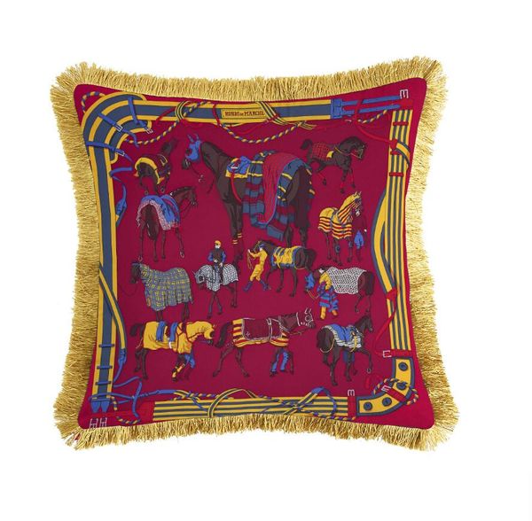 Лучший роскошный рисунок животных обезьяна цифровой печать бархатной подушки для подушки с золотой кисточкой