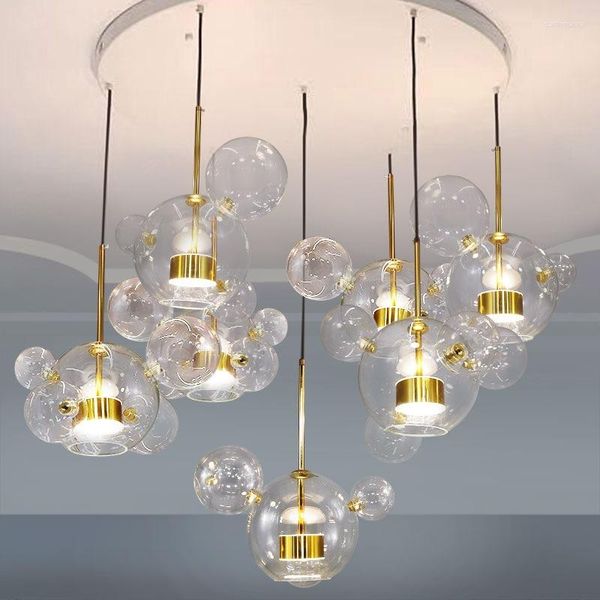 Lampadari Modern Living Room Mouse Glass Bubble Lampade a LED per lampade a sospensione decorative per apparecchi di illuminazione Dinging