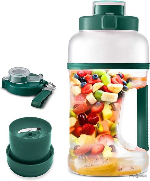 Spremiagrumi Sport Frullatore portatile Frullatore di succo fresco Spremiagrumi elettrico Miscelatore ricaricabile USB 1000 ml Bottiglia d'acqua grande R230606