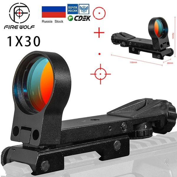 Taktik 1x30 Sıcak 20mm Ray Tüfeği Avcılık Optikleri Holografik Kırmızı Dot Görme Refleks 4 Retikül Taktik Kapsam Kolimatör Görme