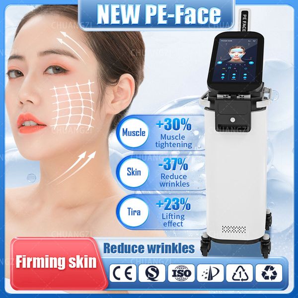 Máquina de radiofrequência não invasiva PE-FACE Aumento facial de colágeno EMS RF Levantamento de rosto Aperto de pele Remoção de rugas Aumenta dispositivo de beleza muscular facial