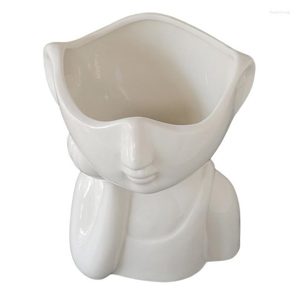 Vasi Viso Vaso Ceramica Per Fiore Piccolo Bianco Unico Arredamento Moderno Decorazioni Tavola Soggiorno