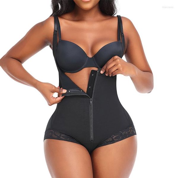 Intimo modellante da donna per il corpo completo per le donne Controllo della pancia Fajas Reductoras Shaper Cerniera Busto aperto Tuta Hip Enhancer Waist Trainer