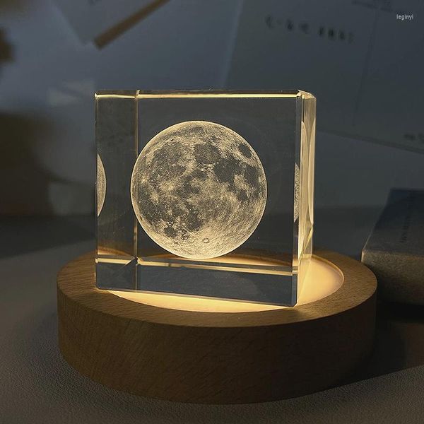 Statuette decorative marca 6 cm K9 cristallo cubo cuore solido 3D inciso al laser speciale ornamento regalo di compleanno
