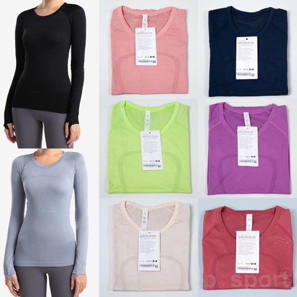 Lu Align Lu Lady T-shirts de yoga à manches longues Fitness T-shirts d'entraînement Jogging Swiftly Tech Stretch Training Top Define Popular T-shirt serré à séchage rapide