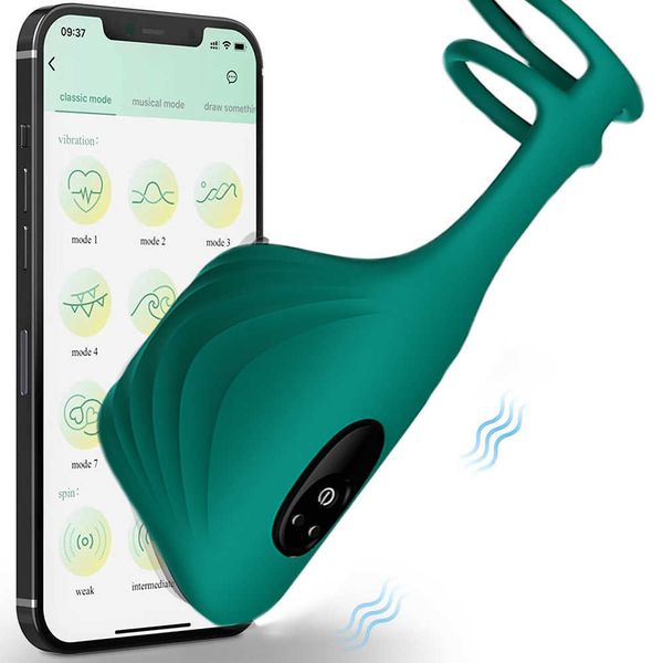 Giocattolo del sesso Massaggiatore Heseks App Controllo Cock Rings Vibratore Masturbatore maschile Coppa Giocattoli per uomini Vibrante Glande Trainer Stimolatore Allenamento del pene