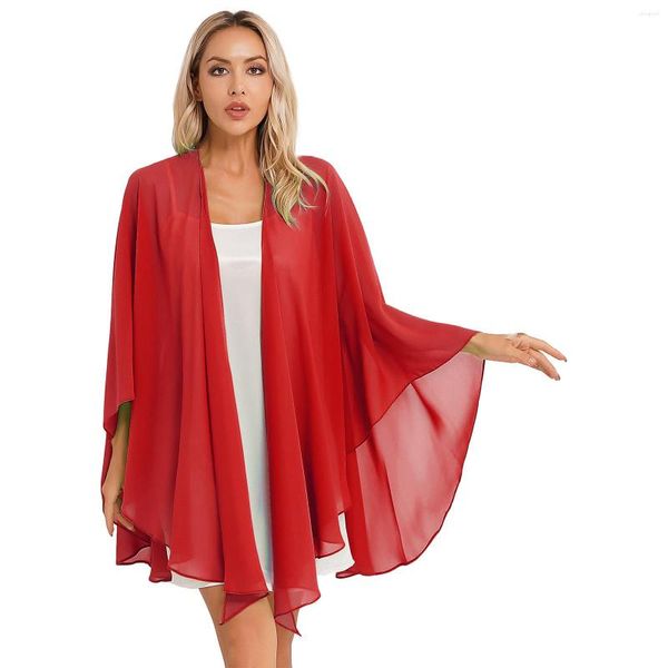 Damenjacken Chiffon Cape Bolero Frauen Femme Leichte Capes Jacke Abend Hochzeit Braut Wraps Zubehör Schal Kleid Cover Up