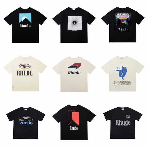 Rhude Trend Marke T-shirt Männer Frauen Beste Qualität T-shirts Brief Drucken T-shirt Sommer Stil Tops Mode Hohe UG4B