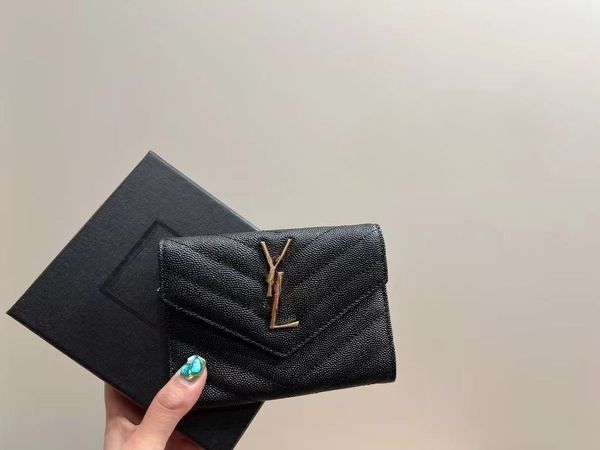 Designer Caviar Titular do Cartão Bolsa de Couro Genuíno Moda Y Bolsas Femininas Anel Chave Masculino Cartões de Crédito Carteira Bolsa Documentos de Viagem Porta-Passaporte