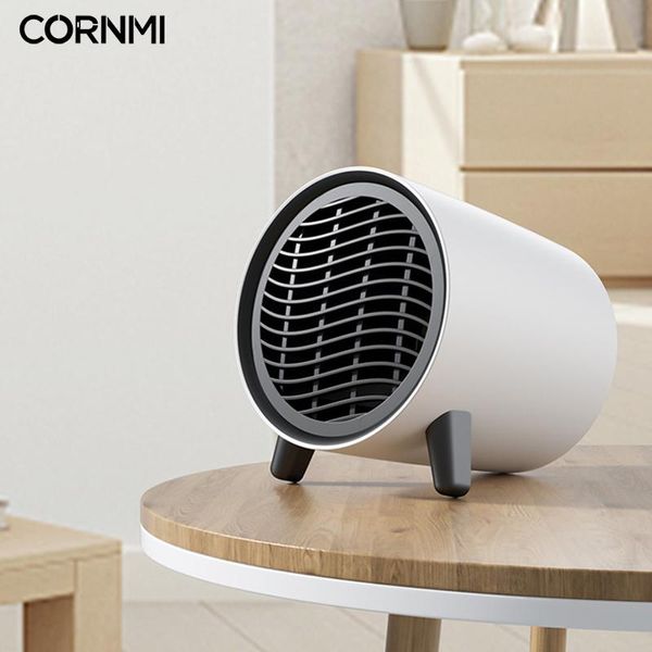 Ventilatori Cornmi 600W Mini riscaldatore elettrico portatile Ventilatore 220V Riscaldamento Ventilatore di aria calda Home Office Studio Desktop Warmer Machine per l'inverno