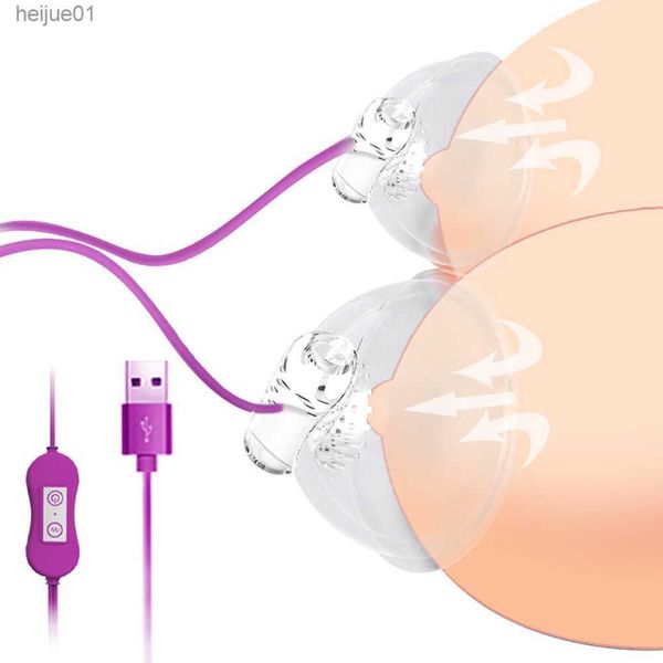 Bomba de mama elétrica sugadora de mamilo vibrador masturbador estimulador massageador língua lamber ventosa usb adulto brinquedo sexual para mulher l230518