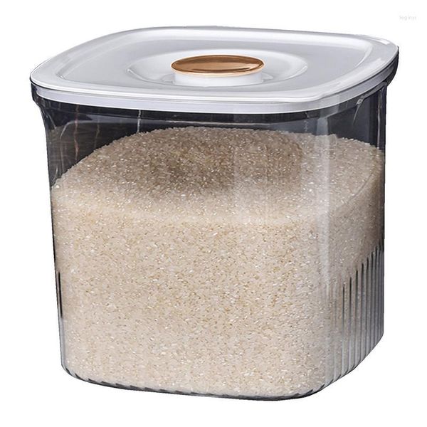 Бутылки для хранения рисовых диспенсеров Большой герметичный интегрированный зерновой контейнер с прозрачным баком с крышкой