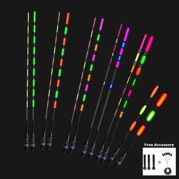 Acessórios de pesca 6pcsLot Floats Antenna High Brightness Electric Luminous Tails Head Dia52MM Acessório Sem Bateria 230606