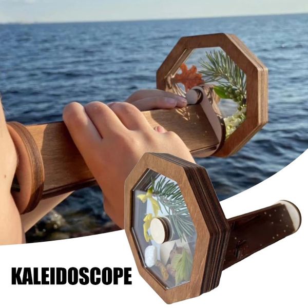 Миниатюрные игрушки Творческие деревянные DIY Kaleidoscope Kit для детей Малыш Персонализированные подарки Дети на открытом воздухе родительская детская интерактивная игра 230605