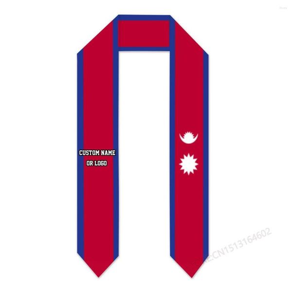 Sciarpe Nome personalizzato o logo Nepal Flag Laurea Stola Sash International Study Abroad Class Of 2023 Scialle
