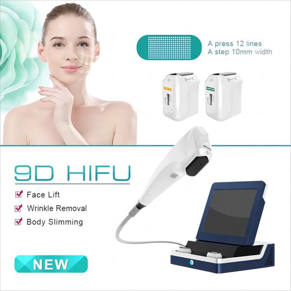 9d Hifu Equipment anti-invecchiamento Pelle di serraggio Rimozione delle rughe Ultrasuoni Eye Neck Face Lifting Ringiovanimento della pelle corpo dimagrante