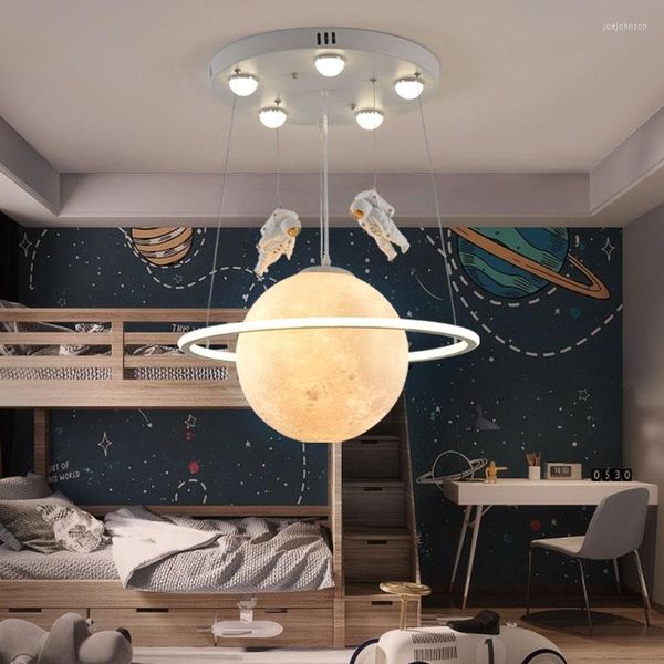 Pendelleuchten Astronaut R Kronleuchter Kinderzimmer Lampe Jungenzimmer Cartoon Kreative Persönlichkeit Planet