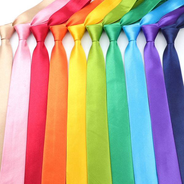 Галстуки для шеи для мужчин сплошной цветовой стройный галстук.