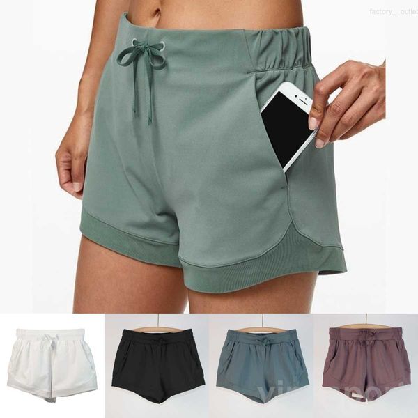 Damen Sportshorts Yoga Taschen Fitness Mid Rise Jogginghose Mädchen Workout Kurze Hose Tanzstudio Hose Lässige Yogahosen Training