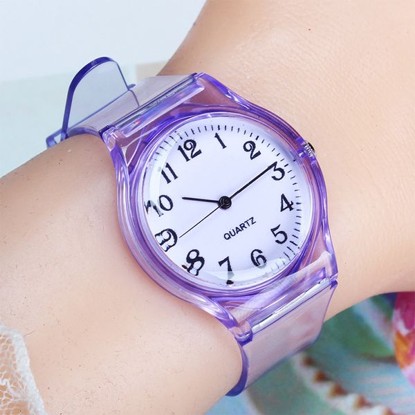 Relógios infantis UTHAI CQ25 relógios infantis relógios de quartzo relógio de pulso geleia para menina um menino relógios esporte bebê estudante Plástico transparente 230606