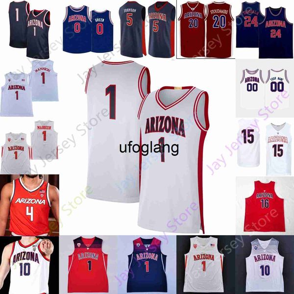 COE1 Аризона Wildcats Basketball Jersey College Oumar Ballo Kerr Kiisa Cortney Ramey Pelle Larsson Henderson Jr. Boswell Green Bibby Mannion Arenas Терри