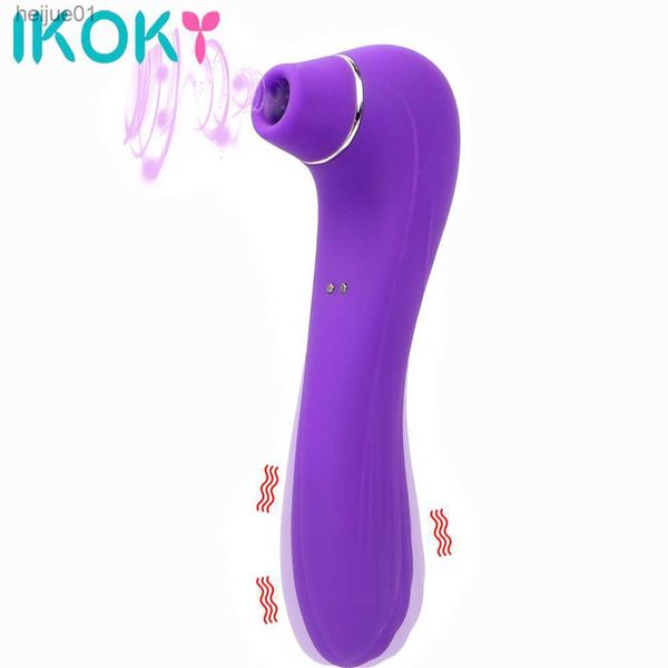 IKOKY Sex Sucking Toys Vibrator Powerful Clitoris Sucker Boquete Estimulador de língua Mamilo Vagina Pussy Pump Brinquedos sexuais para mulheres