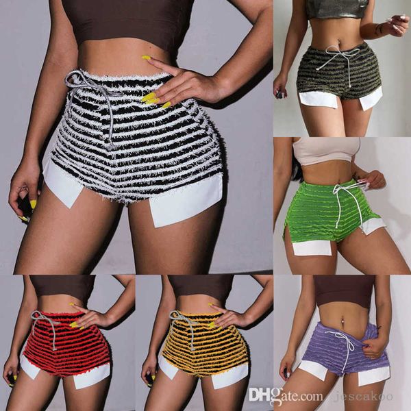 2023 Shorts Designer Women Texture Stripe Culonamento a vita alta Jogger sexy Spice Girl Girl Stitching Pants da carico