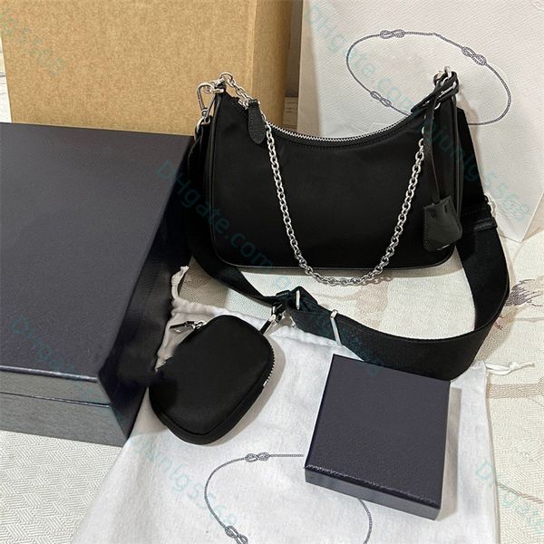 Designer de moda 3 peças de alta qualidade Bolsas de ombro de alta qualidade Bolsas de nylon Bolsas de ombro de corrente Bestselling carteira feminina bolsas Crossbody bolsa Hobo bolsas