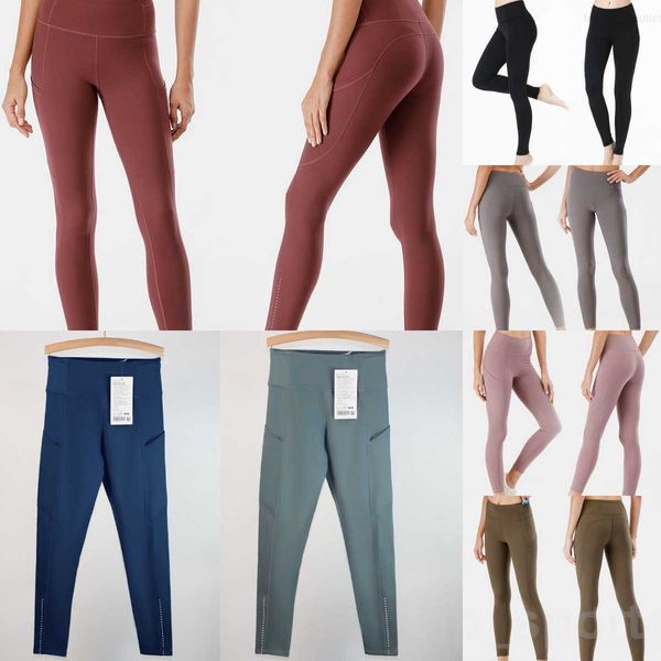 Donne Yoga Fitness Pantalone Pantaloni nudi Tasche Pantaloni sportivi Leggings sportivi Pantaloni attillati Yoga Ragazza Natica sollevamento Velocità rapida Scrunch senza cuciture