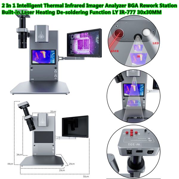 Ispezione dell'immagine termica a infrarossi 2 in 1 Funzione di dissaldatura del riscaldamento laser incorporata Stazione di rilavorazione BGA LY IR777 per dispositivi mobili