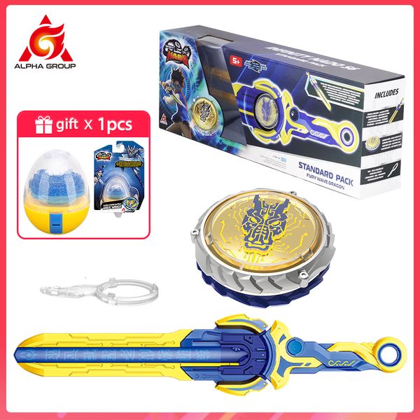 4D Beyblades Nado 6 Standard Pack Fury Wave Dragon Glowing Metal Spinning Top Gyro com Monster Icon Sword er Anime Kid Toy 230605