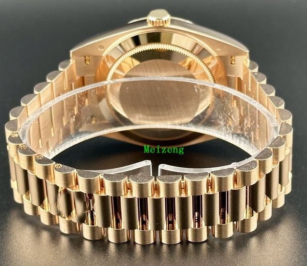 Luxus-Armbanduhr, brandneue Herren-Automatikuhren, Day Date 40, Präsident, 18 Karat Roségold, grünes römisches Zifferblatt, 228235, mit Logo56C9