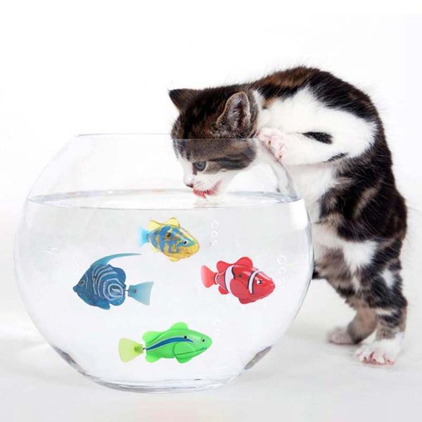 Робот -рыба -кошка игрушки интерактивные рыбные игрушки для крытых кошек играют в рыбу со светодиодными игрушками для домашних животных плавать аксессуары для кошек рыбной водой